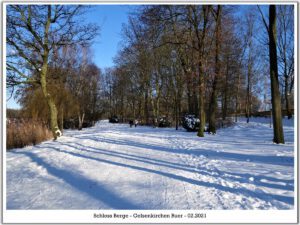 Winter im Schloss Berge in Gelsenkirchen Buer im Februar 2021
