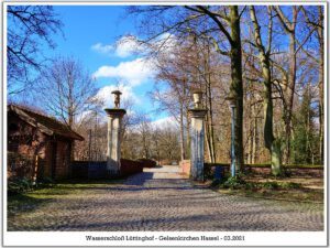 Wasserschloss Lüttinghof in Gelsenkirchen Hassel im März 2021