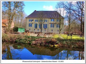 Wasserschloss Lüttinghof in Gelsenkirchen Hassel im März 2021