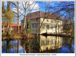 Wasserschloss Lüttinghof in Gelsenkirchen Hassel im März 2021