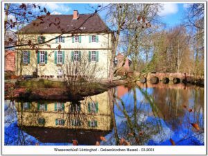 Wasserschloss Lüttinghof in Gelsenkirchen Hassel im März 2021