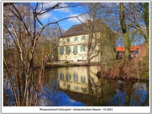 Wasserschloss Lüttinghof in Gelsenkirchen Hassel im März 2021