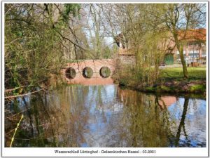 Wasserschloss Lüttinghof in Gelsenkirchen Hassel im März 2021