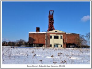 Winterbilder der Zeche Consolidation in Gelsenkirchen Bismarck im Februar 2021