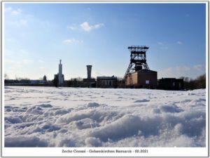 Winterbilder der Zeche Consolidation in Gelsenkirchen Bismarck im Februar 2021