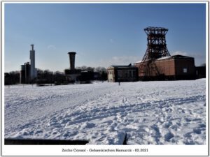 Winterbilder der Zeche Consolidation in Gelsenkirchen Bismarck im Februar 2021