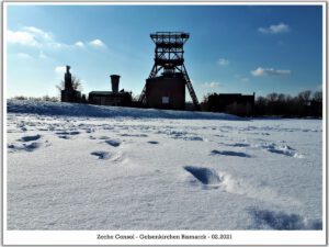 Winterbilder der Zeche Consolidation in Gelsenkirchen Bismarck im Februar 2021