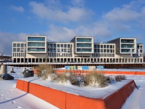 Winter im Stölting Harbor in Gelsenkirchen Bismarck im Februar 2021