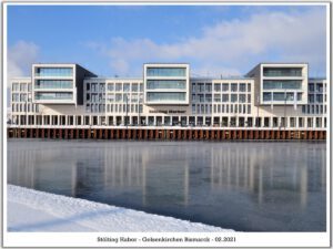 Winter am Stölting Harbor in Gelsenkirchen Bismarck im Februar 2021