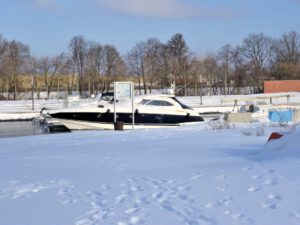 Winter im Stölting Harbor in Gelsenkirchen Bismarck im Februar 2021