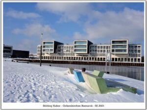 Winter am Stölting Harbor in Gelsenkirchen Bismarck im Februar 2021