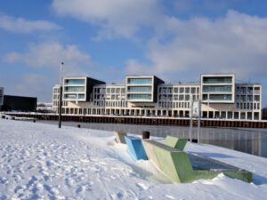 Winter im Stölting Harbor in Gelsenkirchen Bismarck im Februar 2021