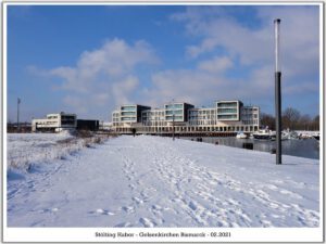 Winter am Stölting Harbor in Gelsenkirchen Bismarck im Februar 2021