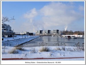 Winter am Stölting Harbor in Gelsenkirchen Bismarck im Februar 2021