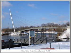 Winter am Stölting Harbor in Gelsenkirchen Bismarck im Februar 2021