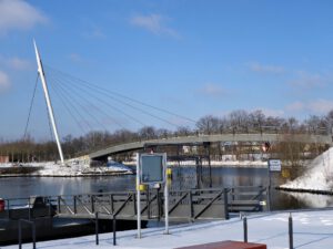 Winter im Stölting Harbor in Gelsenkirchen Bismarck im Februar 2021