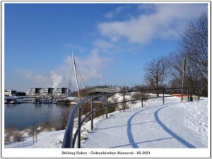Winter am Stölting Harbor in Gelsenkirchen Bismarck im Februar 2021