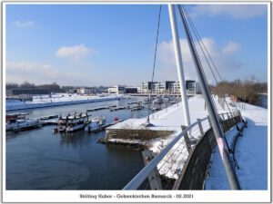 Winter am Stölting Harbor in Gelsenkirchen Bismarck im Februar 2021