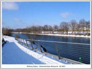 Winter am Stölting Harbor in Gelsenkirchen Bismarck im Februar 2021