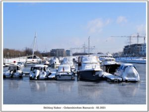 Winter am Stölting Harbor in Gelsenkirchen Bismarck im Februar 2021