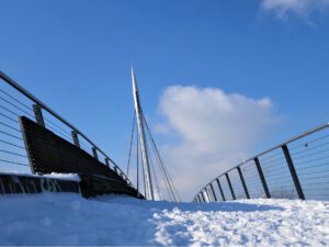Winter im Stölting Harbor in Gelsenkirchen Bismarck im Februar 2021